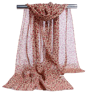 Female chiffon leopard grain design scarf wholesale