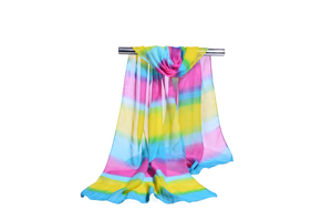 Female chromatic stripe chiffon scarf wholesale