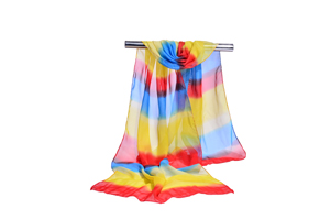 Female chromatic stripe chiffon scarf wholesale
