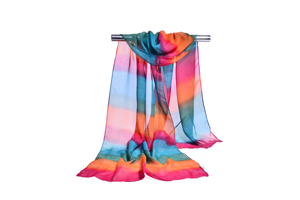 Female chromatic stripe chiffon scarf wholesale