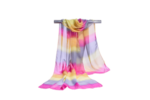 Female chromatic stripe chiffon scarf wholesale