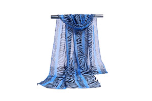 Female zebra chiffon scarf wholesale