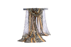 Female zebra chiffon scarf wholesale