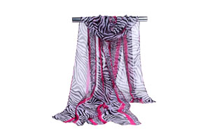 Female zebra chiffon scarf wholesale