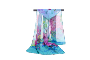 Female color chrysanthemum chiffon scarf wholesale