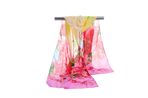 Female color chrysanthemum chiffon scarf wholesale