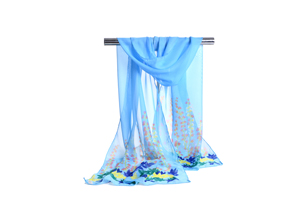 Female green flowers chiffon scarf wholesale
