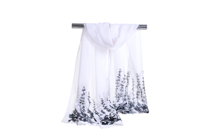 Female green flowers chiffon scarf wholesale