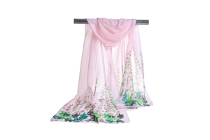 Female green flowers chiffon scarf wholesale