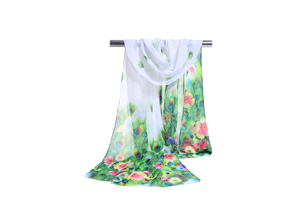 Female peacock chiffon scarf wholesale