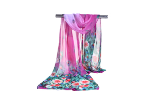 Female peacock chiffon scarf wholesale