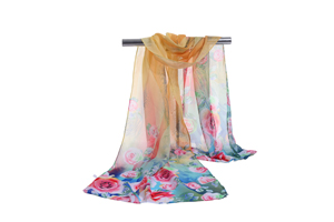 Female rose pattern chiffon scarf wholesale