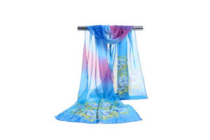 Female color stitching flowers chiffon scarf wholesale