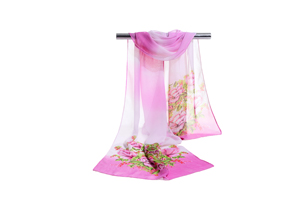 Female color stitching flowers chiffon scarf wholesale