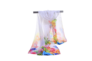 Female dyeing color chiffon scarf wholesale