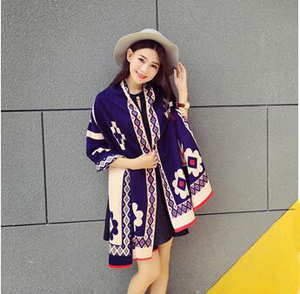 Plum flower pattern V alphabet imitation cashmere scarf wholesale