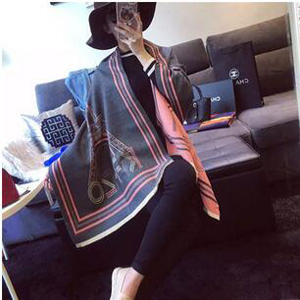 Eiffel tower double-sided printing imitation cashmere scarf wholesale