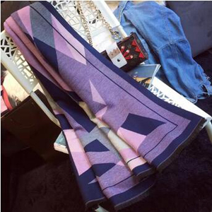 Female color geometry imitation cashmere scarf wholesale