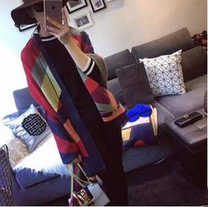 Female color geometry imitation cashmere scarf wholesale