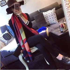 Female color geometry imitation cashmere scarf wholesale