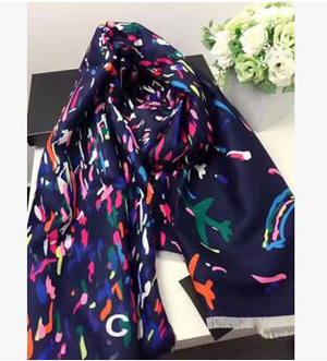 Stripes color planes chaddar flannelette double-sided scarf wholesale