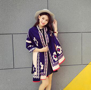 Female plum blossom design V alphabet imitation cashmere scarf wholesale
