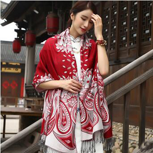 National wind jacquard tassel scarf wholesale