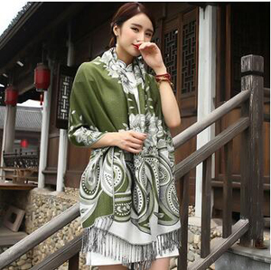 National wind jacquard tassel scarf wholesale