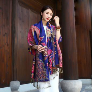 National wind peacock shawl scarf wholesale