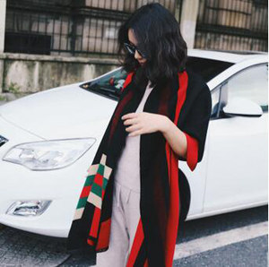 Spell color stripe warm imitation cashmere scarf wholesale