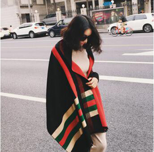 Spell color stripe warm imitation cashmere scarf wholesale