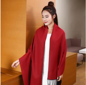 Flash imitation cashmere double-sided pure color scarf wholesale