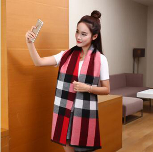 Imitation wool female plaid scarves wholesale
