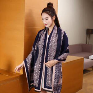 Imitation cashmere female two-sided dual-use scarf wholesale