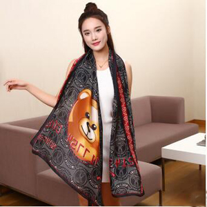 Black bear emulation silk scarves wholesale