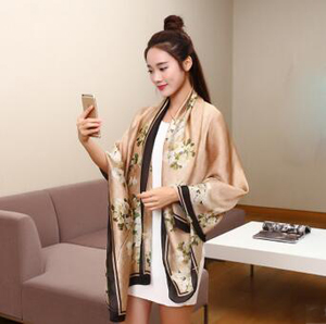 Geranium scarves woman printed silk scarf wholesale