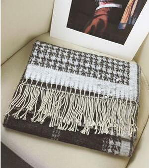 Grid double-sided imitation cashmere female scarf wholesale