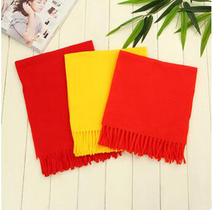 Pure color double face China spring festival gift bright red scarf wholesale