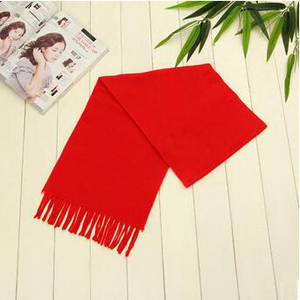 Pure color double face China spring festival gift bright red scarf wholesale