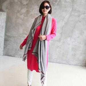 Imitation wool pure color plaid scarves wholesale