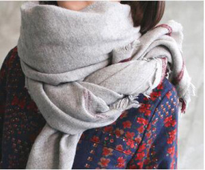 Imitation wool pure color plaid scarves wholesale