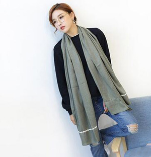 Plain embroidered folk cotton scarf wholesale