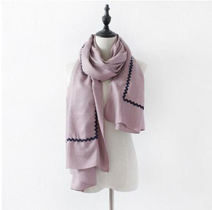 Plain embroidered folk cotton scarf wholesale