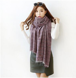 Small female plaid imitation cashmere scarves wholesale