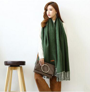 Tassel double face imitation cashmere scarf wholesale