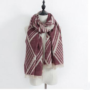Geometric diamond hair fringed imitation cashmere scarf wholesale