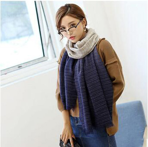 Double color gradient yarn dyed cotton linen scarf wholesale