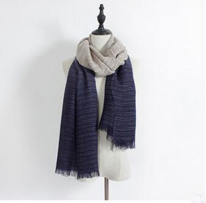 Double color gradient yarn dyed cotton linen scarf wholesale