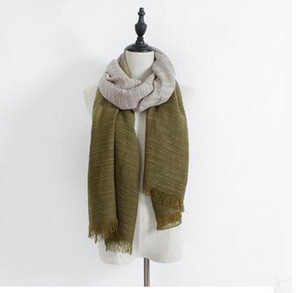 Double color gradient yarn dyed cotton linen scarf wholesale