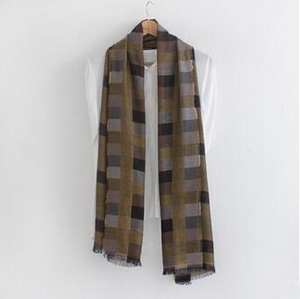 Double check cotton linen scarf wholesale